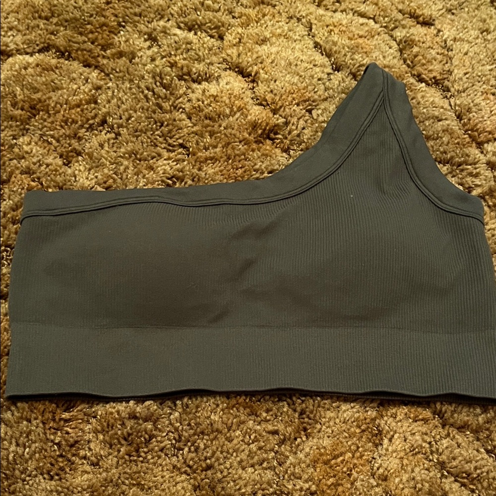 DSG off shoulder  olive green  ribbed top or braApparel